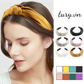 Bờm Tóc Lụa Satin Nữ Unisex -Tury- Băng Đô Cài Tóc Trơn Phong Cách Pastel Dễ Thương Thời Trang Hàng Quốc Basic - CT005