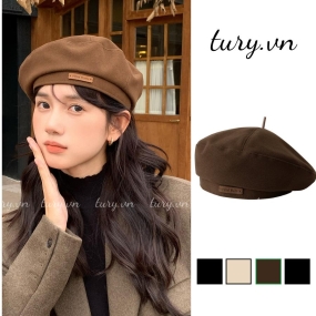 Mũ Nồi Unisex, Mũ Beret Trơn Nhiều Màu Chất Liệu Len Phong Cách Cổ Điển Thời Trang Thu Đông - Tury - MN015