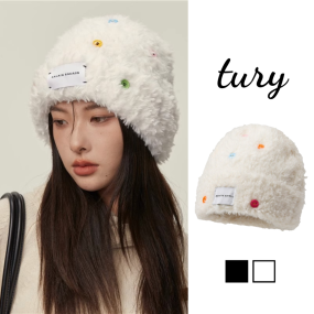 Mũ Len Dệt Kim Cao Cấp Unisex - Tury - Nón Xô Dày Dặn Cá Tính Họa tiết Phối Nút 2 Màu Thời Trang Thu Đông Basic - NL011