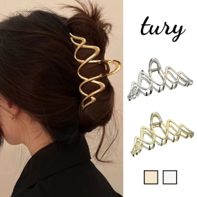 Kẹp Tóc Càng Cua Nữ, Kẹp Kim Loại Họa Tiết ZigZag Thời Trang Hàn Quốc Thanh Lịch Nữ Tính - TURY - Mã KT061
