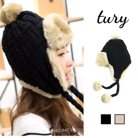 Mũ Len Phi Công Ấm Áp Nam Nữ Unisex Retro -Tury - Nón Lông Thỏ Dày Cá Tính Dệt Trơn Thời Trang Thu Đông -NL014