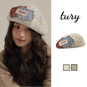 Nón Beret Nữ Dày Dặn, Mũ Nồi Hoạ Sĩ Phối Tag Eight Độc Đáo Phong Cách Retro Cá Tính Thời Trang Hàn Quốc - Mã MN036