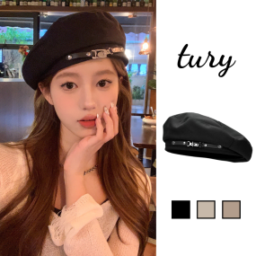 Mũ Nồi Beret Nữ, Nón Họa Sĩ Không Vành Màu Trơn Phối Thắt Lưng Da Cá Tính Thời Trang Hàn Quốc - Mã MN043