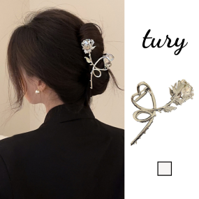 Kẹp Kim Loại Nữ, Kẹp Càng Cua Họa Tiết Hoa Xoắc Thời Trang Phong Cách Hàn Quốc - TURY- Mã KT064