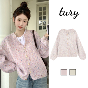 Áo Khoác Len, Áo Cardigan Len Dệt Tay Bo Phồng Cho Nữ Chấm Màu Thời Trang Hàn Quốc Nhẹ Nhàng Nữ Tính - Mã TA065