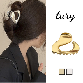 Kẹp tóc càng cua kiểu dáng Oval rỗng, Kẹp càng cua bằng hợp kim hai màu vàng bạc phong cách Hàn Quốc - Mã KT029