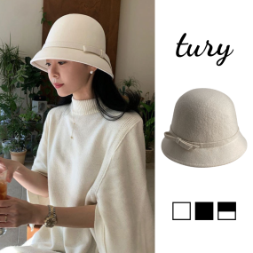 Mũ Bucket Len Nữ, Mũ Dạ Ép Dáng Cụp Đính Nơ Siêu Xinh Phong Cách Retro Sang Chảnh Thời Trang Hàn Quốc - Mã NL070