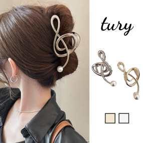 Kẹp Tóc Càng Cua Nữ, Kẹp Kim Loại Họa Tiết Nốt Nhạc Dễ Thương Thời Trang Hàn Quốc -TURY- Mã KT060