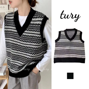 Áo Gile Unisex Họa Tiết Thổ Cẩm Chất Len Cao Cấp Cá Tính Phong Cách Hàn Quốc Thời Trang Thu Đông - Tury - MÃ TA051