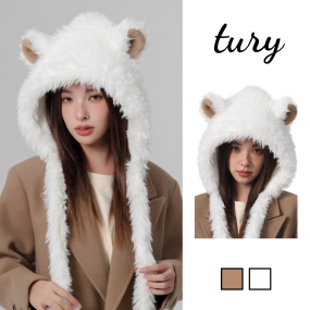 Mũ Len Unisex  - Tury - Mũ Len Tai Gấu Dày  Phong Cách Thu Đông Nhiều Màu -NL036