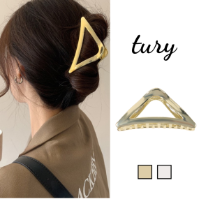 Kẹp tóc càng cua hình tam giác bằng kim loại hot trend thời trang Hàn Quốc, Kẹp tóc trơn đơn giản cho nữ - Mã KT027