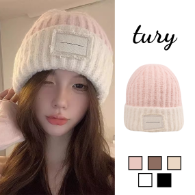Mũ Len Unisex Nam Nữ - Tury -  Mũ Len Đan Phối Hai Màu Họa Tiết Đơn Giản Phong Cách Thu Đông Nhiều Màu -NL040