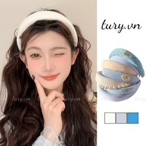 Phụ Kiện Cài Tóc Tone Xanh Dương Nữ -Tury- Băng Đô Đội Đầu Nữ Tính Sang Chảnh XInh Đẹp Nhẹ Nhàng Vinatge - CT051