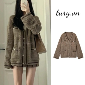 Áo Khoác Cardigan Dệt Kim Unisex, Áo Khoác Len Dáng Rộng Phong Cách Hàn Quốc Thời Trang Thu Đông - Tury - Mã TA046
