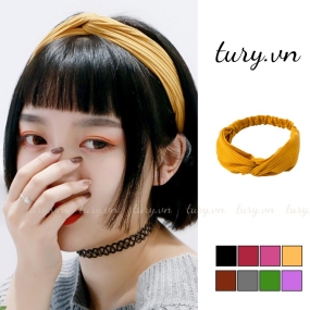 Băng Đô Đội Đầu Nữ Unisex -Tury- Cài Tóc Thun Gân Trơn Nhiều Màu Co Giãn Bán Chạy Nữ Tính Phong Cách Hàn Quốc - BD001