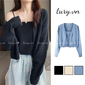 Set 2 Áo Len Dệt Kim Lông Thỏ Kiểu Croptop Quyến RũPhong Cách Hàn Quốc Thời Trang Thu Đông - Tury - Mã TA026