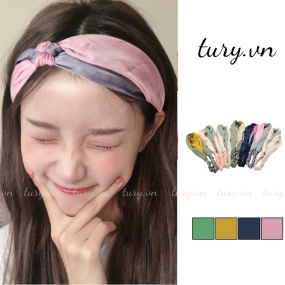 Băng Đô Turban Hai Màu Nữ Unisex -Tury- Cài Tóc Đội Đầu Có Nút Thắt Màu Basic Phụ Kiện Tóc Phong Cách Hàn Quốc - BD004