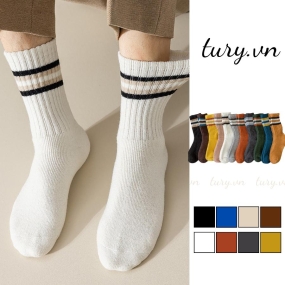 Tất Vớ Len Unisex -Tury- Tất Len Cổ Cao Dày Dặn Co Giãn Bốn Chiều Siêu Ấm Áp Chống Hôi Chân Thời Trang Mùa Đông - TV027