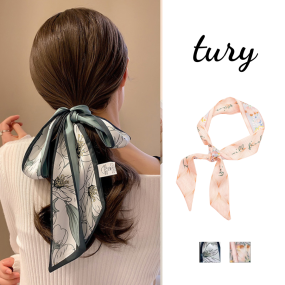 Khăn Turban quấn túi xách mẫu Hoa Xanh - Mã TD086
