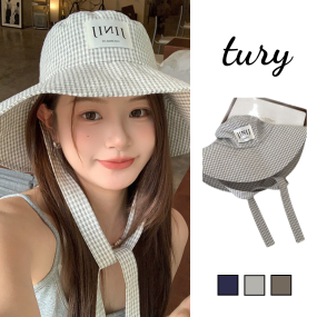Mũ Bucket rộng vành sọc caro nhỏ chữ HNIJ - NV080