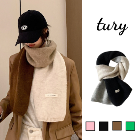 Khăn len choàng cổ unisex, Khăn giả cashmere họa tiết trơn phối màu cao cấp chất mịn thời trang thu đông - LN076