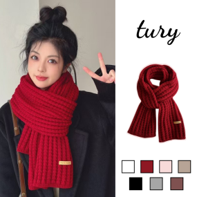 Khăn len choàng cổ unisex, Khăn giả cashmere họa tiết trơn phối tag cao cấp chất mịn thời trang thu đông  - LN004