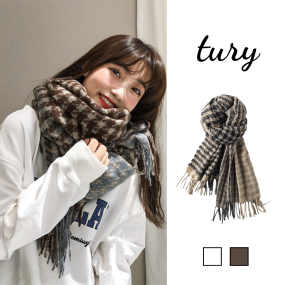 Khăn len choàng cổ unisex nam nữ, Khăn giả cashmere họa tiết xương cá cao cấp chất mịn thời trang thu đông - LN019