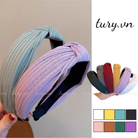 Cài Tóc Kẹp Tóc Nữ Unisex -Tury- Băng Đô Thắt Nút Thun Gân Êm Đầu Gọng Nhựa Thiết Kế Trơn Phong Cách Hàn Quốc - CT004