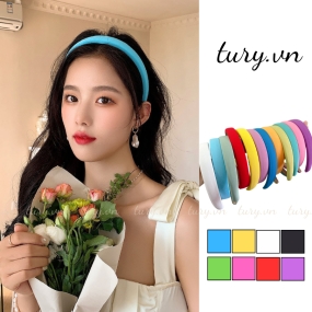 Mấn Cài Tóc Áo Dài Nữ -Tury- Băng Đô Bờm Tóc Bằng Xốp Nhiều Màu Trơn Cho Chị Em Diện Chụp Hình Mùa Xuân Thu - CT009