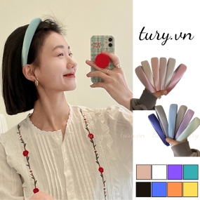 Cài Tóc Băng Đô Handmade Nữ -Tury- Bờm Tóc Xốp Bóng Dễ Thương Cute Siêu Cá Tính Basic Sang Chảnh Nhiều Màu - CT047